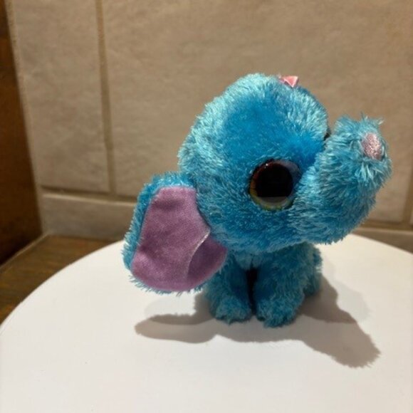 Blueberry Elephant Wild Republic Plush 5", Sweet & Sassy, Rainbow Eyes, 2013 - Picture 4 of 6